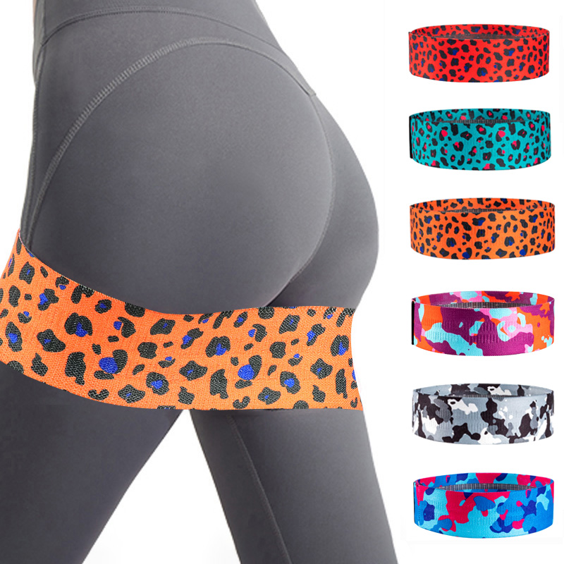 Yoga Fitness Resistance Band - Pita Latihan Bokong Motif Leopard, Loop