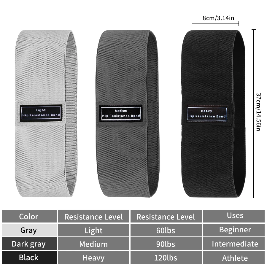 Yoga Fitness Resistance Band - Pita Latihan Elastis untuk Pinggul, Bokong,